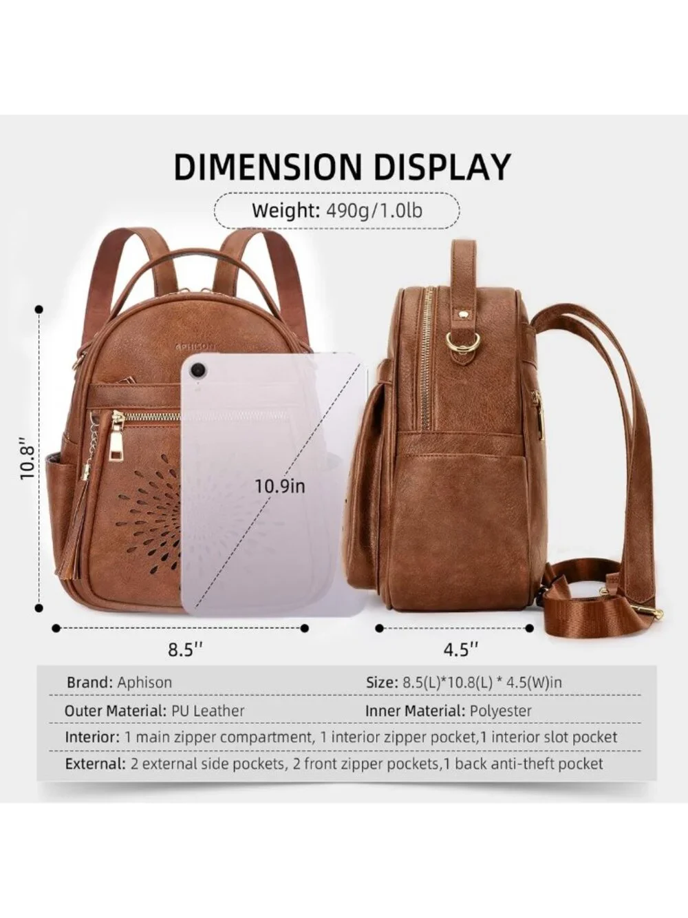 Cute Mini Backpack Purse for Women - Lightweight PU Leather, Waterproof Casual